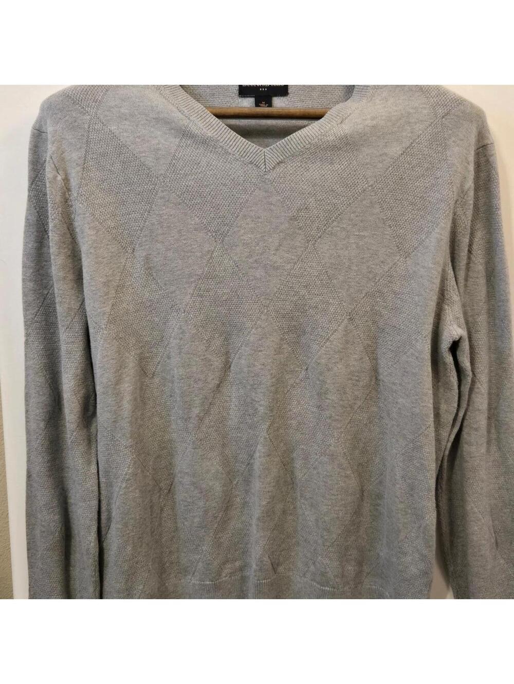 Banana Republic gray argyle sweater